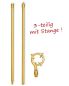 Preview: Nikolausstab holzgeschnitzt 3-teilig 200 cm nur 1,2 Kg