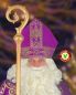 Preview: Nikolausmitra gotisch aus violettem Damast Gr.57-64