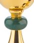 Preview: Kelch 20 cm hoch Messing vergoldet Nodus aus Jade