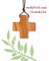 Preview: Olivenholzkreuz Anhäger natur 4 x 4 cm mit Kordel