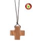 Preview: Olivenholzkreuz Anhäger natur 4 x 4 cm mit Kordel