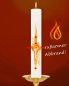 Preview: Osterkerze 600 x 80 mm Flammenkreuz gelb/orange