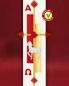 Preview: Osterkerze "Gloria" rot & gold mit Lamm 600 x 80 mm