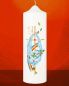 Preview: Osterkerze Frohe Botschaft A + O, Taube, 225 x 70 mm