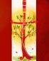 Preview: Osterkerze 800 x 80 mm Lebensbaum mit Sonne