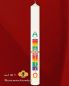 Preview: Osterkerze 800 x 80 mm 2024 Regenbogen A+O