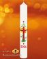 Preview: Osterkerze 600 x 80 mm Lebensbaum mit Kreuz