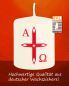 Preview: 50 Osterkerzen 60 x 50 mm mit rotem Aufdruck A + O