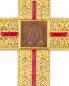 Preview: Bischofskreuz 135 x 80 mm vergoldet, mit Kette, im Etui