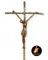 Preview: Vortragekreuz 23x38 cm PAPSTKREUZ Bronze patiniert