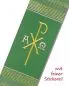 Preview: Diakonstola Pax und A+O, grün mit Streifeneinwebe