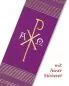 Preview: Diakonstola Pax und A + O violett mit Streifeneinwebe