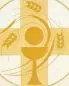 Mobile Preview: Fahne beige, Eucharistische Motive gestickt mit Fransen
