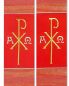 Preview: Stola Pax und A+O gestickt rot mit Streifeneinwebe