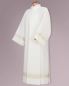 Preview: Priesteralbe140 cm creme Wollmix Webbordüre gold
