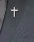 Preview: Priesterkreuz 15 x 20 mm Silber, mit Sicherheitsverschluss