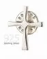 Preview: Anstecknadel Kreuz 925 Sterling Silber, mit Verschluß