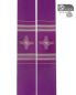 Preview: Stola 140 cm Wolle & Seide violett Kreuze gestickt