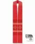 Preview: Stola Wolle & Seide, rot 140 cm, Kreuze gestickt