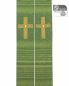 Preview: Stola grün Seide & Wolle 140 cm Kreuz goldgestickt
