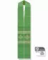 Preview: Stola Wolle & Seide 140cm grün, Kreuze gestickt