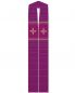 Preview: Stola violett mit gesticktem Kreuz, 140 cm lang