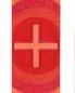 Preview: Doppelstola für Priester rot/grün Kreuze gestickt