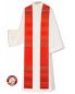 Preview: Stola Rot Streifeneinwebe mit Japangold 150 cm lang
