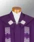 Preview: Rauchmantel violett mit Stola Kreuzstab gestickt