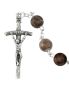 Preview: Rosenkranz Achat Perlen 8 mm Ø, versilbert gekettelt