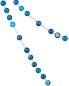 Preview: Rosenkranz Achat blau, Sterling Silber, 42 cm lang
