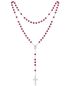Preview: Rosenkranz Achat Fuchsia 6 mm Ø Perlen im Etui