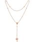 Preview: Rosenkranz  rose gold mit Rosenquarz 48 cm lang