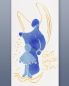 Preview: Taufkerze Engel blau für Jungen 225 x 70 mm
