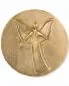 Preview: Bronzeplakette 10 cm Ø Relief Schutzengel