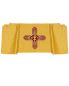 Preview: Segensvelum Goldbrokat 300 x 50 cm Kreuz bestickt