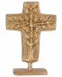 Preview: Stehkreuz Lebensbaum Relief 11 x 7,5 cm Bronze gegossen