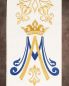 Preview: Stola marianisch 120 cm gestickt beige / blau