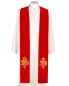 Preview: Priesterstola rot gesticktes IHS Symbol gold 130 cm