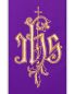 Preview: Priesterstola violett gesticktes IHS Symbol in Goldfarbe