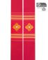 Preview: Stola Wolle & Seide 140 cm rot, Kreuze gestickt
