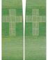 Preview: Stola Wolle & Seide Facon grün 140 cm Kreuze gestickt