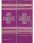 Preview: Stola Wolle & Seide 140cm violett Kreuze gestickt