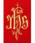 Preview: Priesterstola rot gesticktes IHS Symbol gold 130 cm