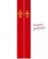 Preview: Priesterstola rot 138 cm gold gestickte Kreuzsymbolik