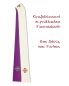 Preview: Doppelstola weiß & violett 140 cm mit gesticktem Kreuz