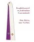 Preview: Doppelstola weiß & violett 140 cm mit gesticktem Kreuz