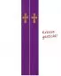 Preview: Priesterstola violett, gold gestickte Kreuzsymbolik