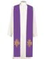 Preview: Priesterstola violett gesticktes IHS Symbol in Goldfarbe