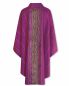 Preview: Kasel violett mit Stola eingewebte Goldstreifen